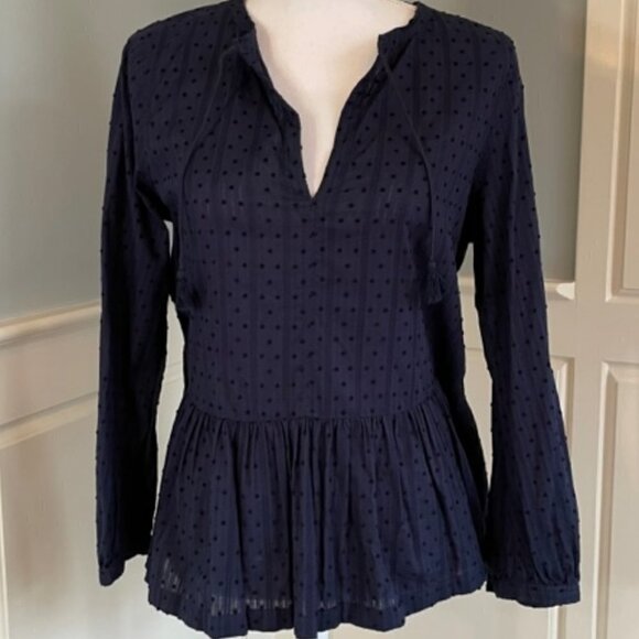 J. Crew Tops - J. Crew Swiss Dot Cotton Lawn Tiered Tunic Shirt 6